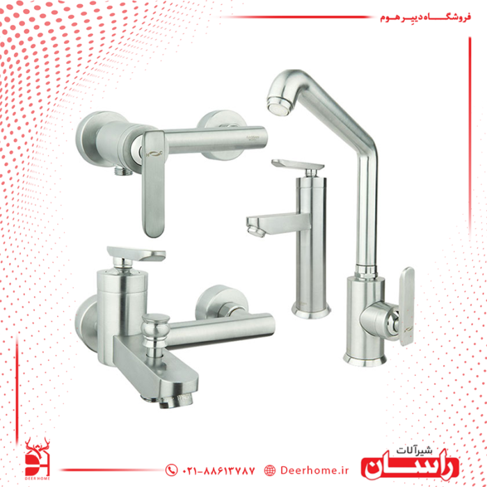 ست شیرآلات راسان مدل فلورا کرومات