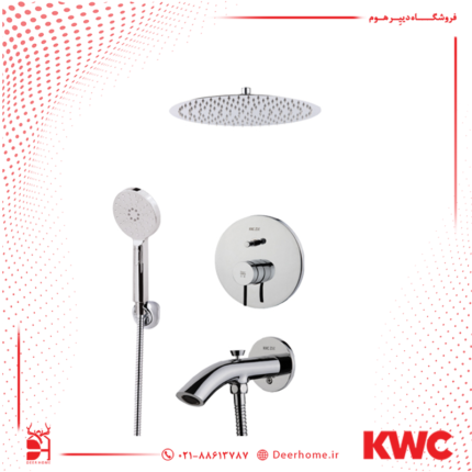 شیر حمام توکار KWC مدل زو تیپ 4 کروم