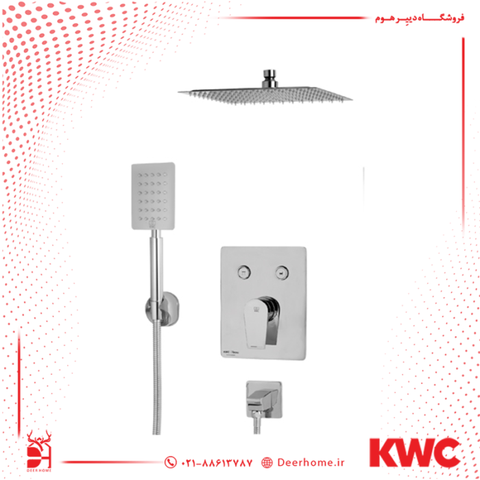 شیر حمام توکار KWC مدل ورونا تیپ 3 با گوشی استیل کروم