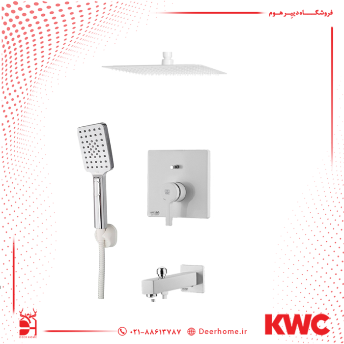 شیر حمام توکار kwc مدل آوا تیپ 4 یونیورسال سفید