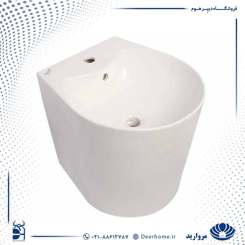 دستشویی دیواری مروارید مدل دسپینا 41 پایه دار