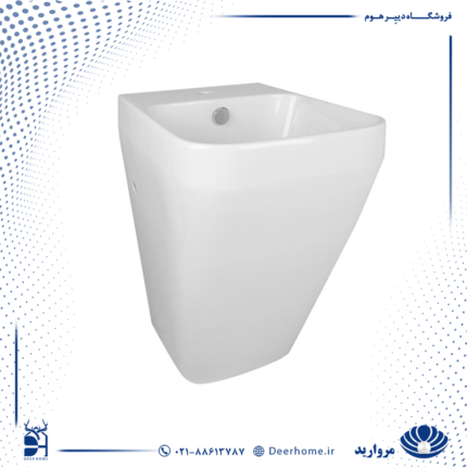 دستشویی دیواری مروارید مدل کرون 42 پایه دار
