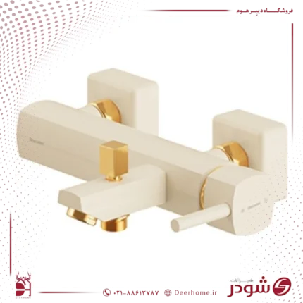 شیر حمام شودر مدل یونیک شیری طلایی