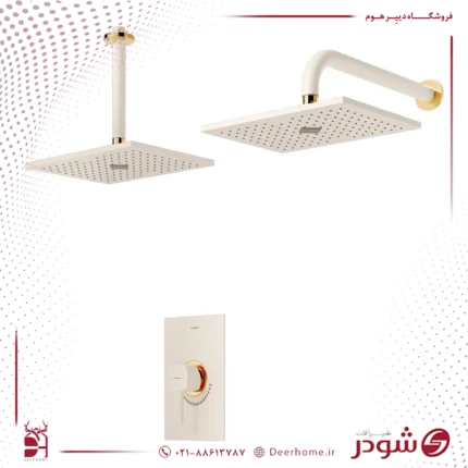 شیر حمام توکار شودر مدل رومر تیپ یک شیری طلایی