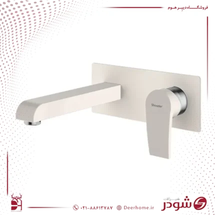 شیر روشویی توکار شودر مدل رومر پلاس شیری کروم