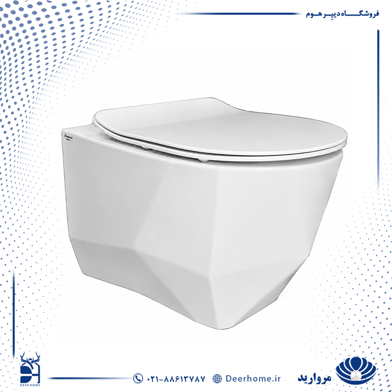 توالت وال هنگ مروارید مدل سونیا 52 با درب UF
