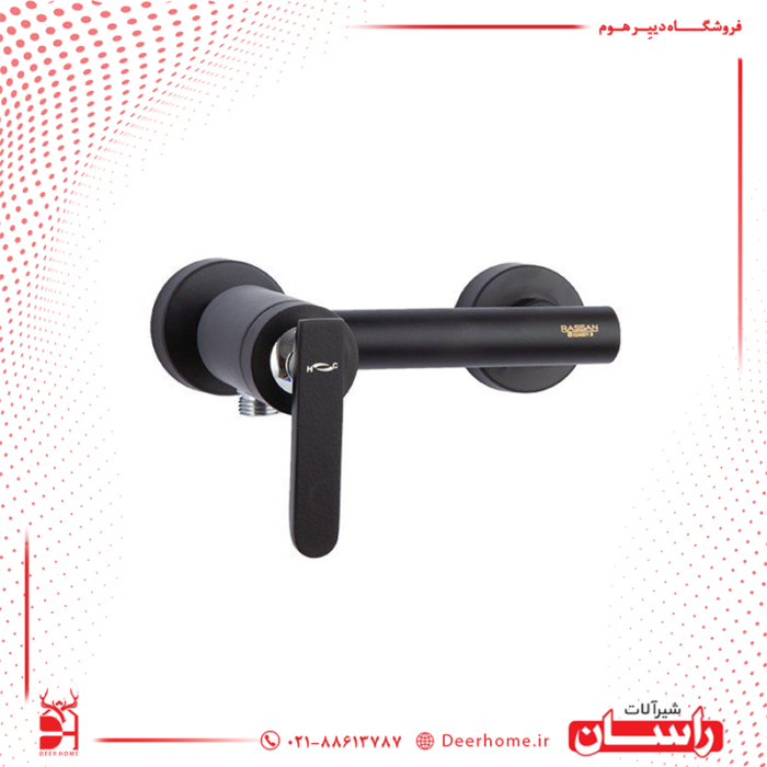 شیر توالت راسان مدل فلورا مشکی