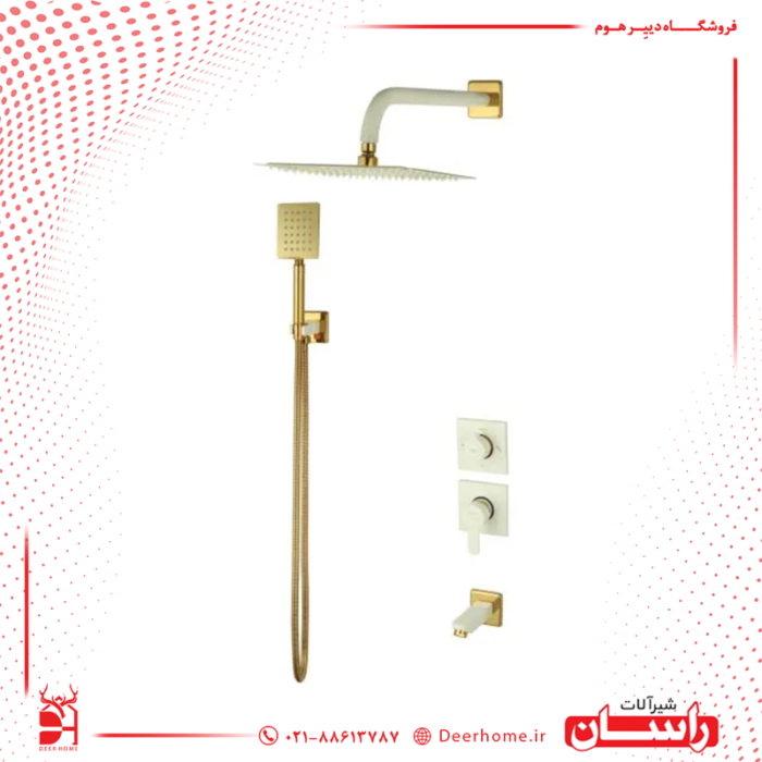 شیر حمام توکار راسان مدل ویوات کلاس 1 طلایی 1
