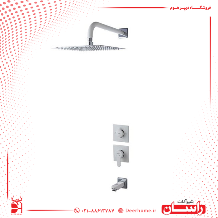 شیر حمام توکار راسان مدل ویوات کلاس 2 سفید