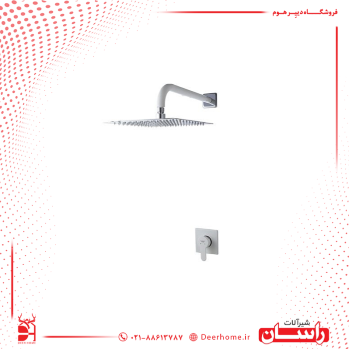 شیر حمام توکار راسان مدل ویوات کلاس 3 سفید