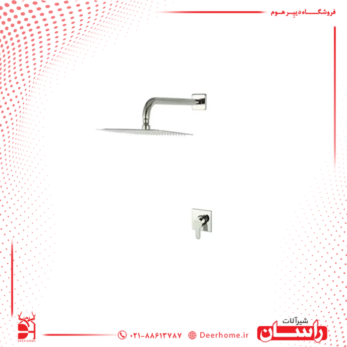 شیر حمام توکار راسان مدل ویوات کلاس 3 کروم