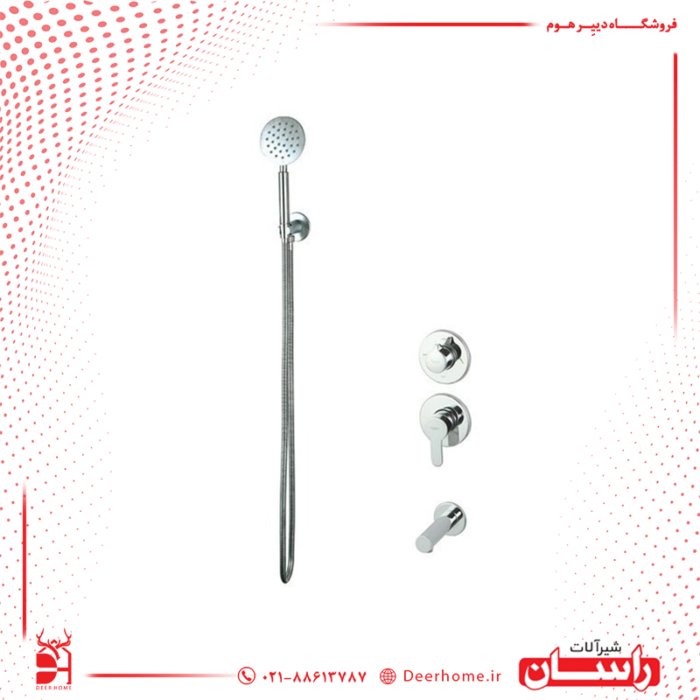 شیر حمام توکار راسان مدل ویوات کلاس 4 کروم