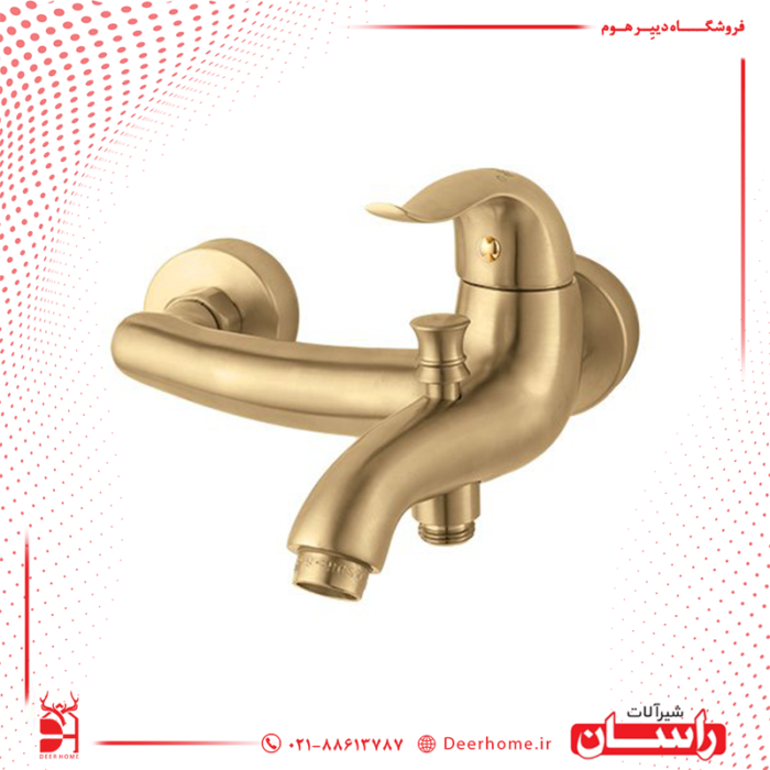 شیر حمام راسان مدل اکتاو طلایی مات