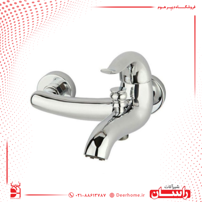 شیر حمام راسان مدل اکتاو کروم
