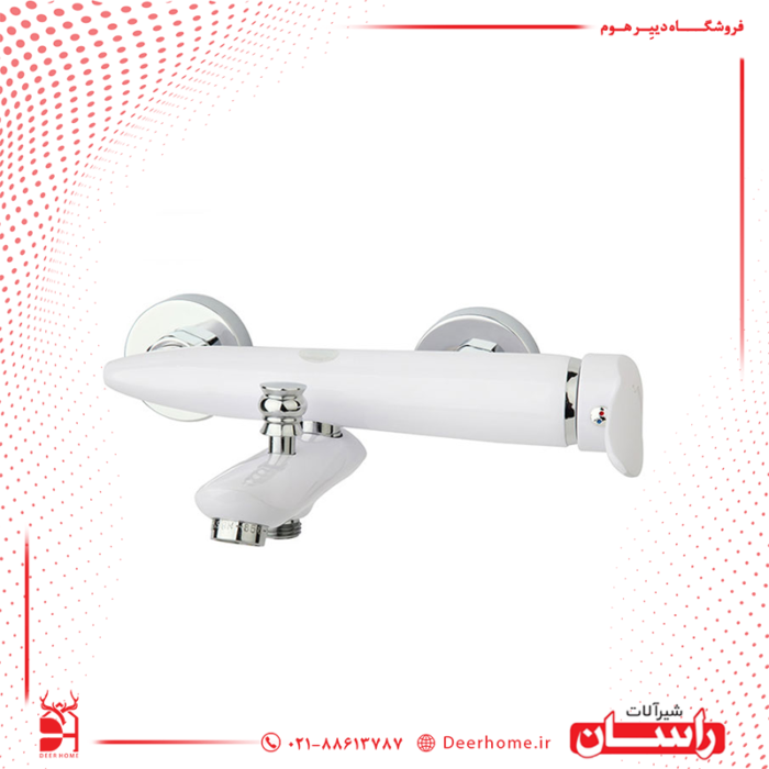 شیر حمام راسان مدل رابیت سفید