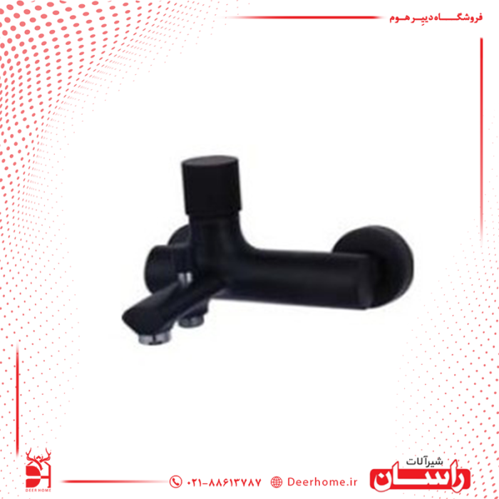 شیر حمام راسان مدل رناتا پلاس مشکی