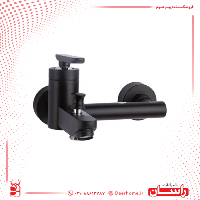 شیر حمام راسان مدل فلورا مشکی
