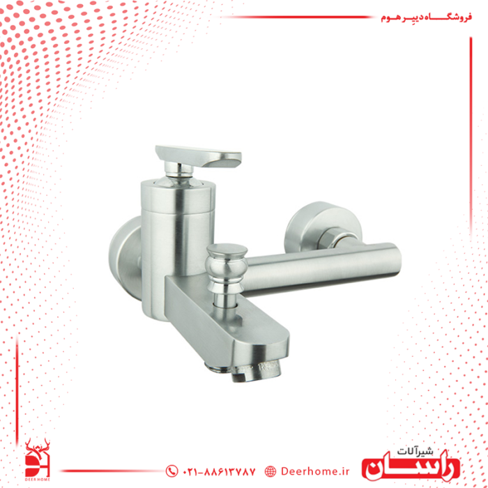 شیر حمام راسان مدل فلورا کرومات