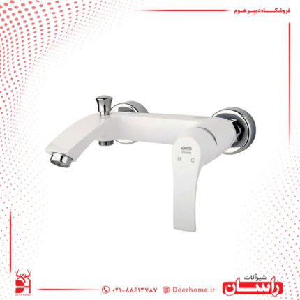 شیر حمام راسان مدل لوتوس سفید