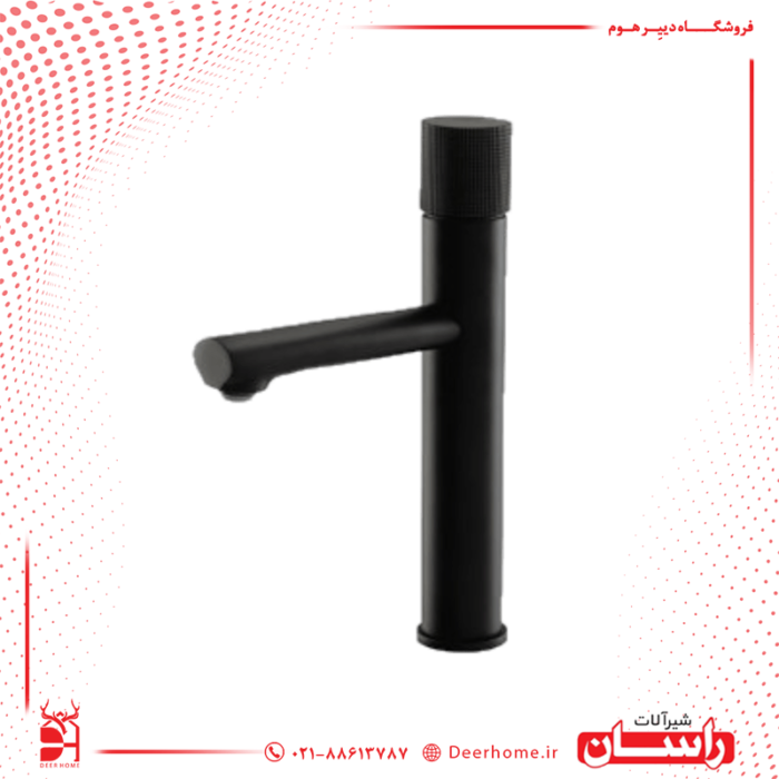 شیر روشویی توکار راسان مدل رناتا پلاس مشکی