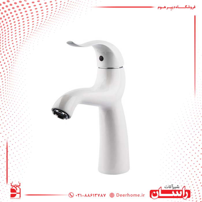 شیر روشویی راسان مدل اکتاو شیری کروم