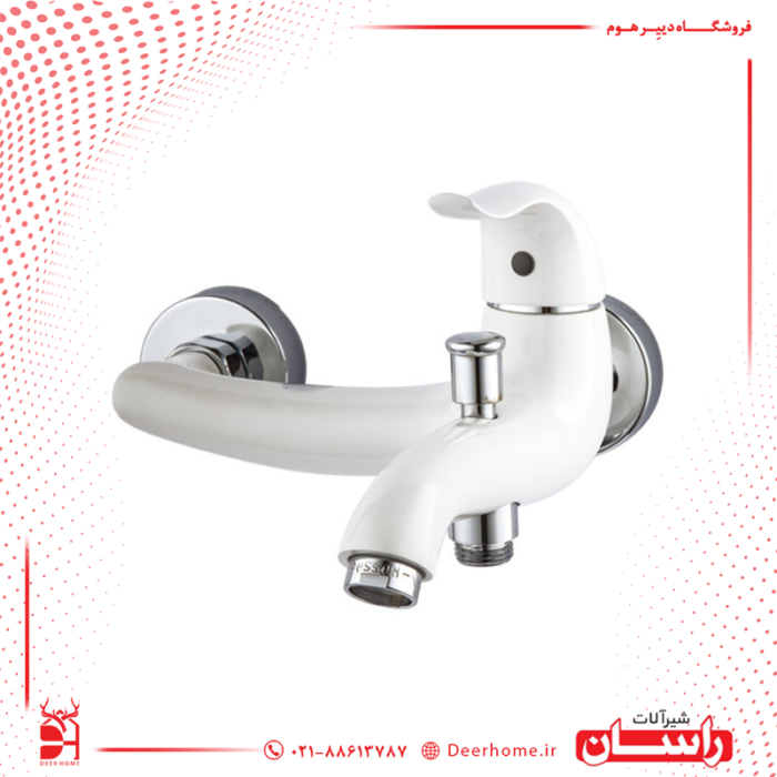 شیر ظرفشویی راسان مدل اکتاو سفید کروم