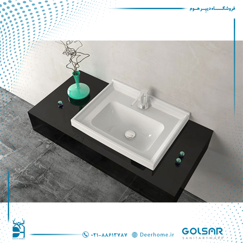 روشویی روکابینتی گلسار مدل آستر 62 - 01