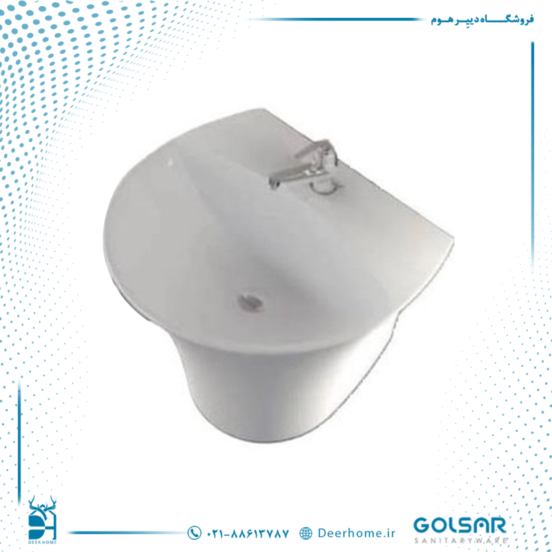 روشویی نیم پایه گلسار مدل رومنس - 0