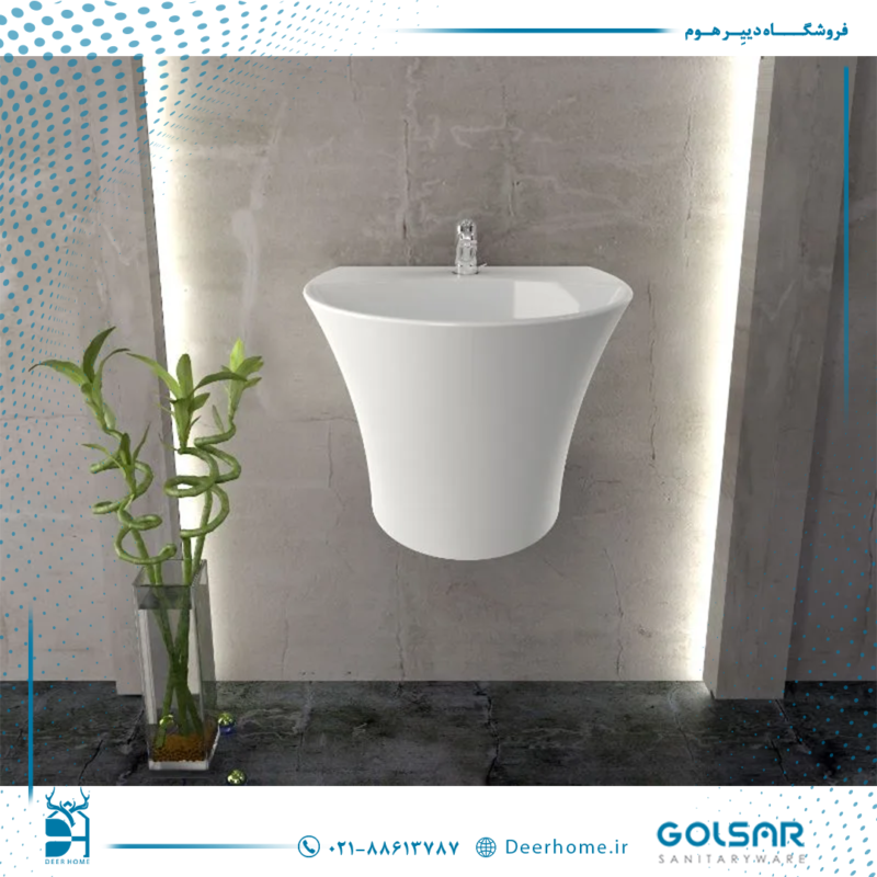 روشویی نیم پایه گلسار مدل رومنس - 01