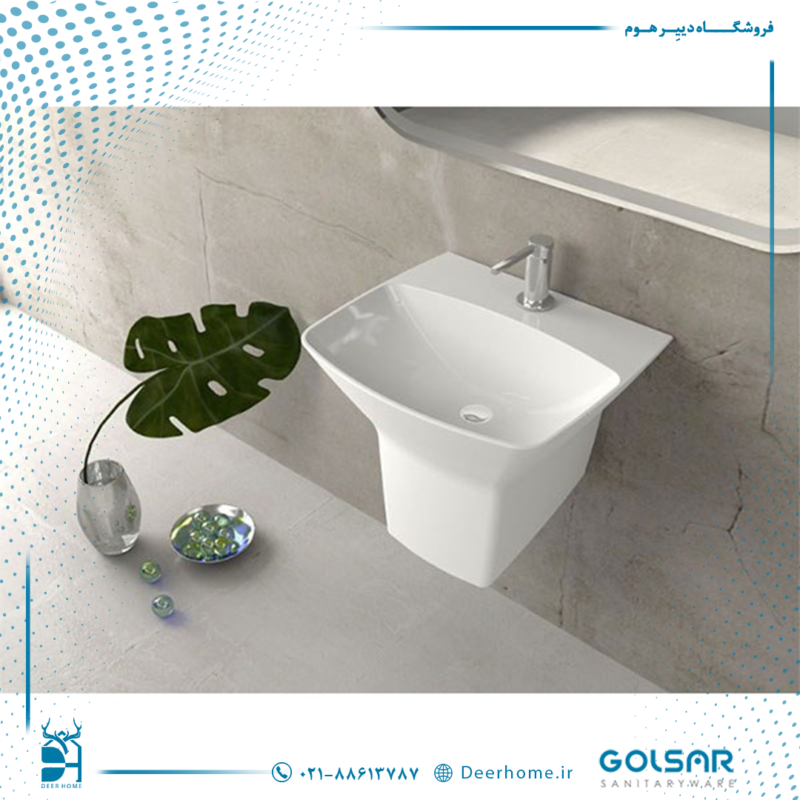 روشویی نیم پایه گلسار مدل گاترین 47 - 02