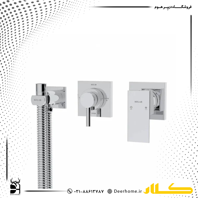 شیر توالت بیده توکار کلار مدل سوپر فلت کروم