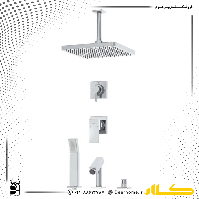 حمام توکار کلار مدل فلت تیپ 5 لاکچری مشکی