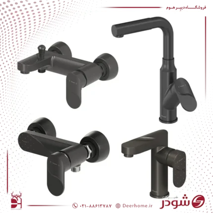 ست شیرآلات شودر مدل اسمارت مشکی