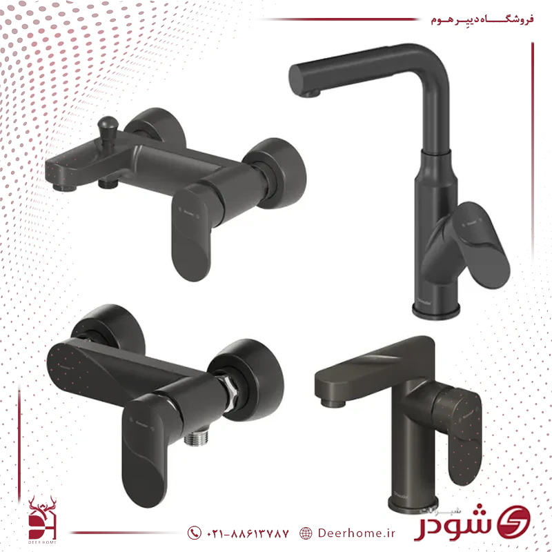 ست شیرآلات شودر مدل اسمارت مشکی