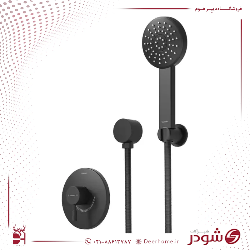 شیر حمام توکار شودر مدل مارینو تیپ 2 مشکی