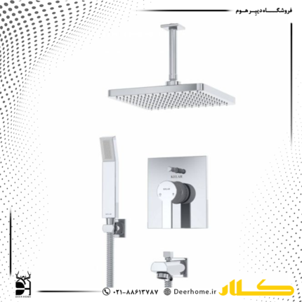 شیرحمام کلار توکار فلت تیپ 4 کلاسیک کروم