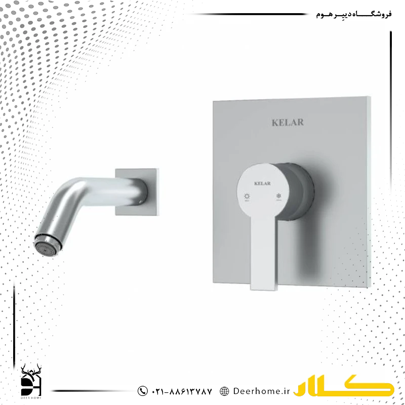 ملزومات شیر روشویی توکار کلار مدل فلت کلاسیک کرومات
