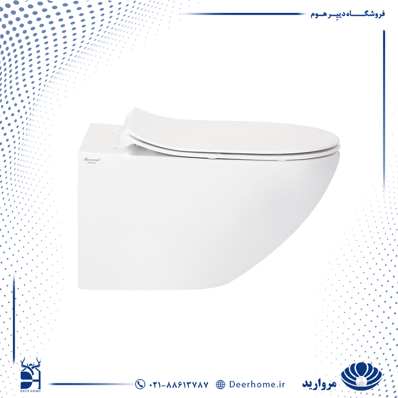 توالت وال هنگ مروارید مدل سانتا 53 با درب UF