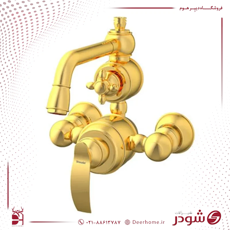 شیر حمام شودر مدل گلوریس طلایی شیر حمام شودر مدل گلوریس طلایی