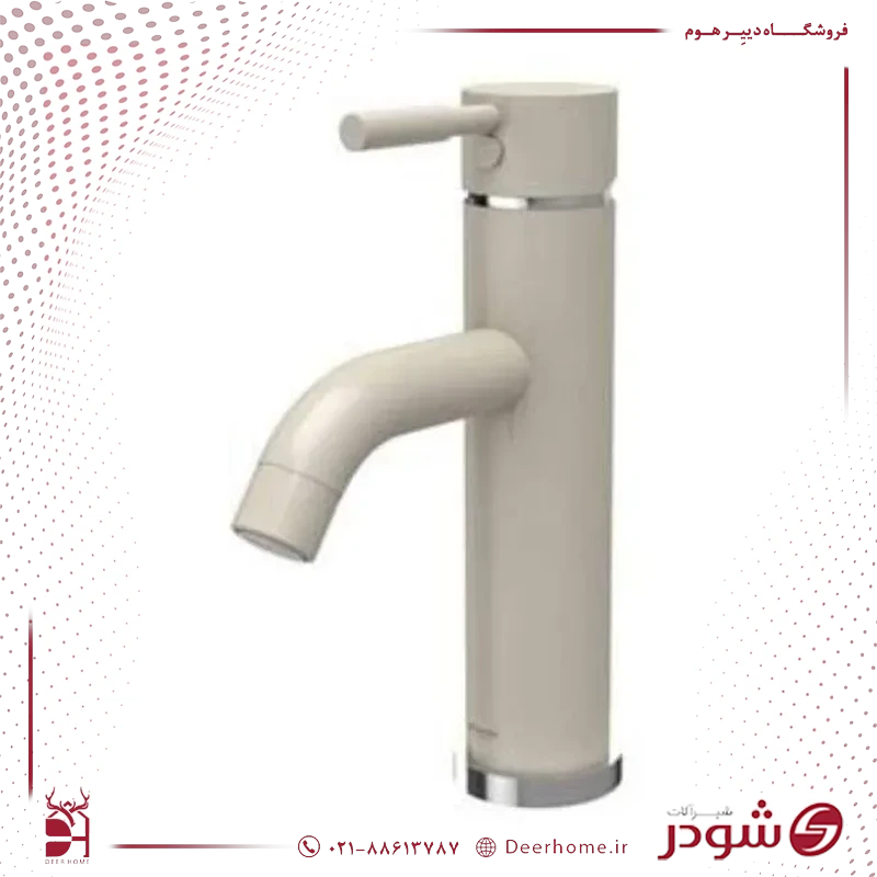 شیر روشویی شودر مدل مارینو شیری کروم شیر روشویی شودر مدل مارینو شیری کروم