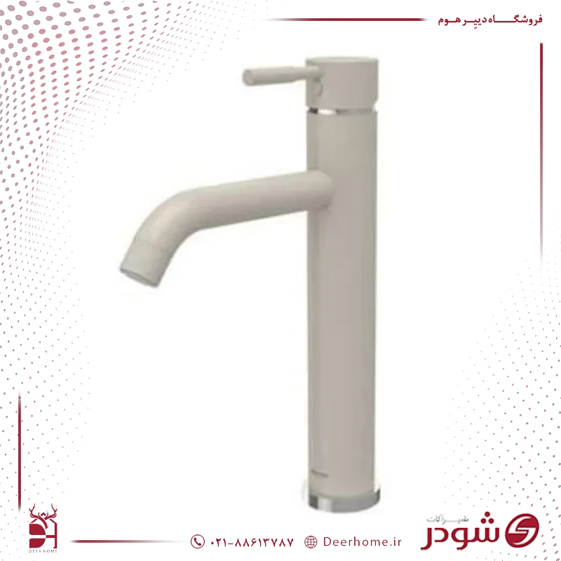 شیر روشویی پایه بلند شودر مارینو شیری کروم شیر روشویی پایه بلند شودر مارینو شیری کروم