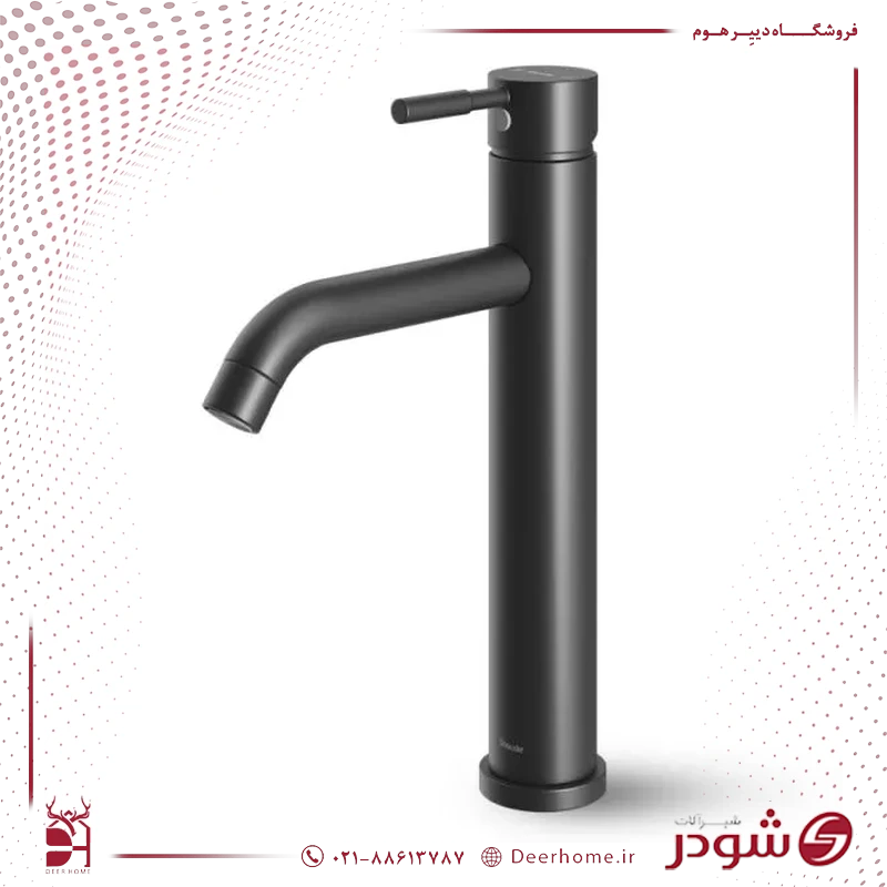 شیر روشویی پایه بلند شودر مارینو مشکی
