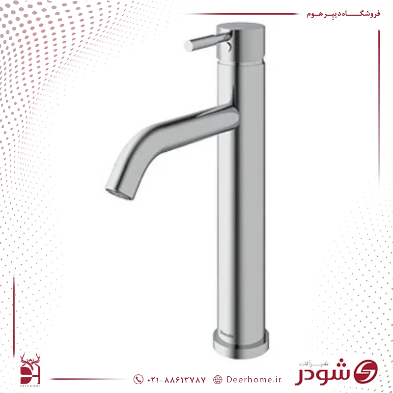 شیر روشویی پایه بلند شودر مارینو کروم