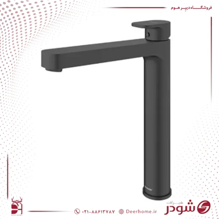 شیر روشویی پایه بلند شودر مدل تاین مشکی