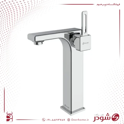 شیر روشویی پایه بلند شودر مدل میشل کروم