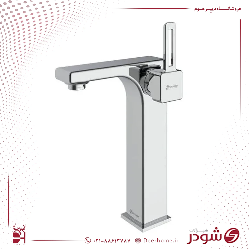 شیر روشویی پایه بلند شودر مدل میشل کروم