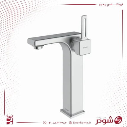 شیر روشویی پایه بلند شودر مدل میشل کرومات