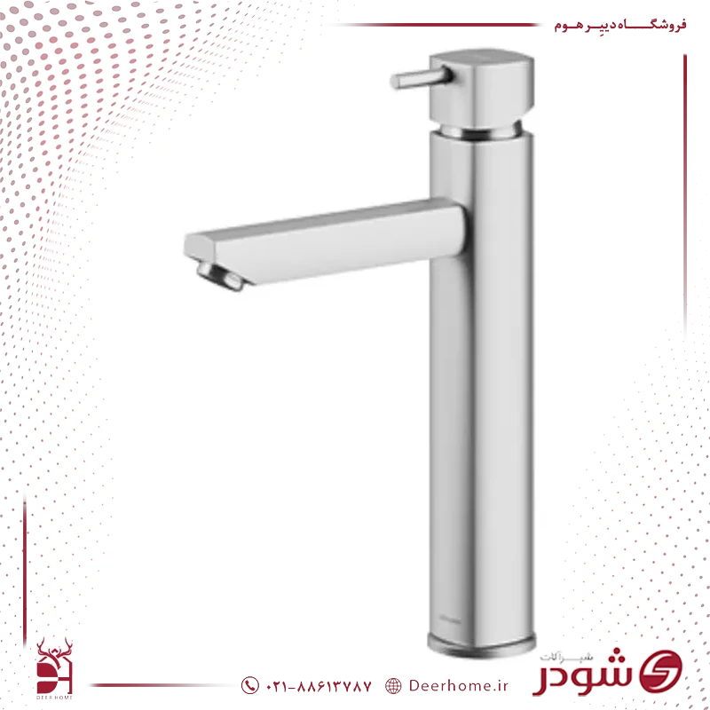 شیر روشویی پایه بلند شودر یونیک کرومات شیر روشویی پایه بلند شودر یونیک کرومات