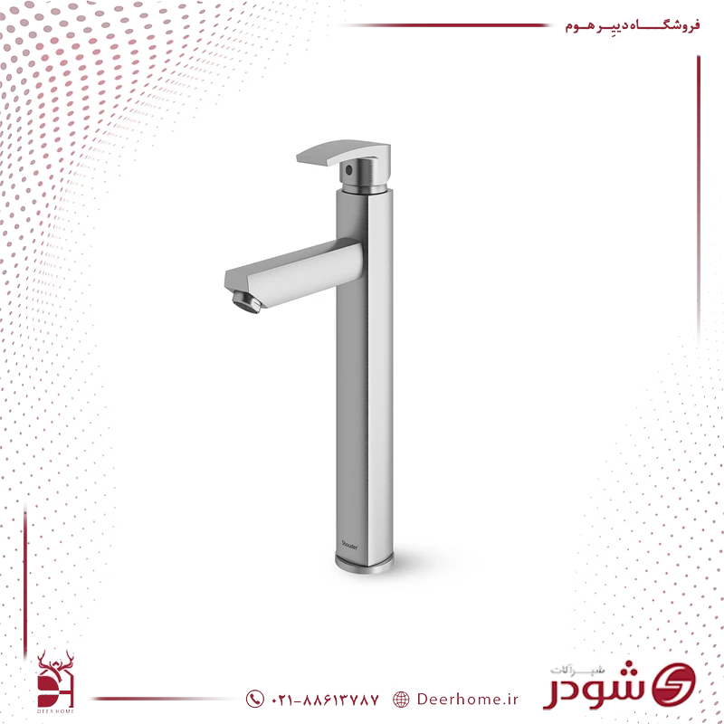 شیر روشویی پایه بلند مدل یونیک پلاس کرومات شیر روشویی پایه بلند مدل یونیک پلاس کرومات