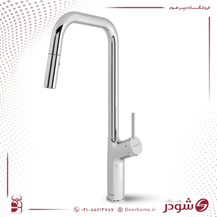 شیر ظرفشویی شودر مدل آیریس شاوری کروم